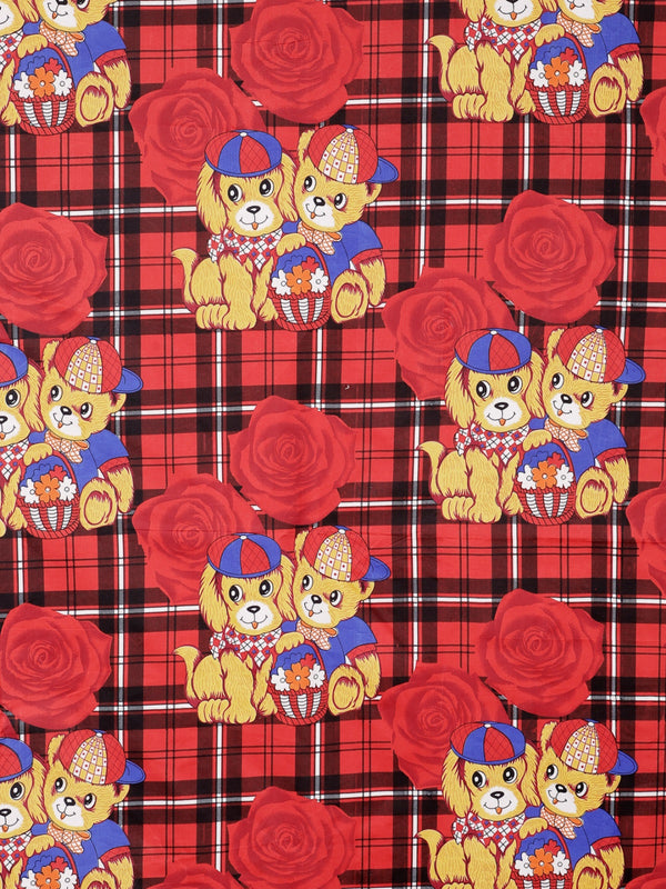 144 TC Red Double Bedsheet with 2 Pillow Covers