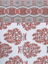 180 TC White & Maroon, Green Double Bedsheet with 2 Pillow Covers
