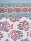 180 TC White & Blue Double Bedsheet with 2 Pillow Covers