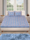 180 TC Blue Double Bedsheet with 2 Pillow Covers