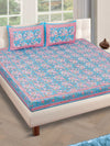 180 TC Blue & Pink Double Bedsheet with 2 Pillow Covers