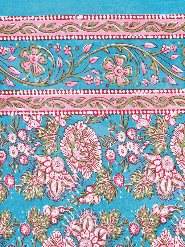 180 TC Blue & Pink Double Bedsheet with 2 Pillow Covers