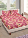 144 TC Maroon & Yellow Double Bedsheet with 2 Pillow Covers