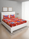 144 TC Red Double Bedsheet with 2 Pillow Covers