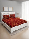144 TC Maroon Double Bedsheet with 2 Pillow Covers
