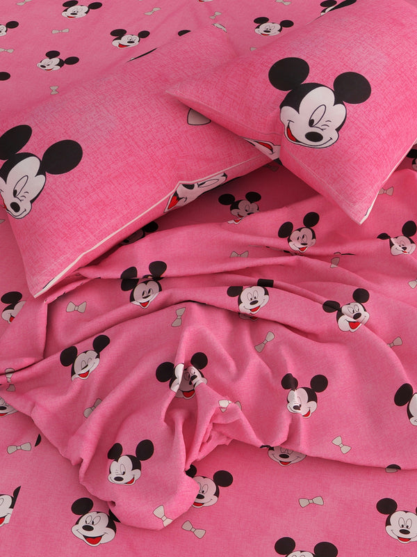 144 TC Pink Double Bedsheet with 2 Pillow Covers