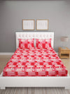 144 TC Red & Pink Double Bedsheet with 2 Pillow Covers
