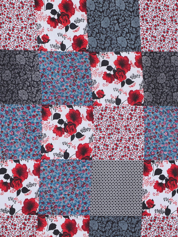 Multicolor Floral Patterned 144 TC Queen Bedsheet with 2 Pillow Covers