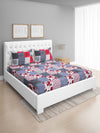 Multicolor Floral Patterned 144 TC Queen Bedsheet with 2 Pillow Covers