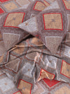 Beige Geometric Patterned 144 TC Queen Bedsheet with 2 Pillow Covers
