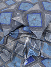 Blue & Grey Geometric Patterned 144 TC Queen Bedsheet with 2 Pillow Covers