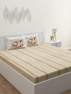 Beige Geometric Patterned 160 TC King Bedsheet with 2 Pillow Covers