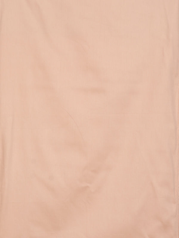 Beige Solid Patterned 400 TC King Fitted Bedsheet with 2 Pillow Covers