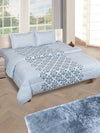 Blue & Off White Bedding Set 1 Bedsheet with 2 Pillow Covers and Quilt