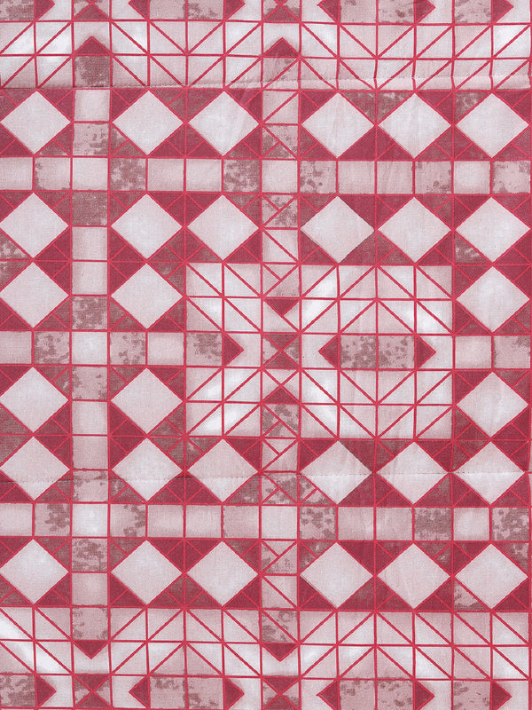 White & Maroon Bedding Set 1 Bedsheet with 2 Pillow Covers and Cushion Covers and Ac Comforter