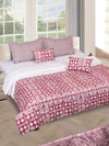 White & Maroon Bedding Set 1 Bedsheet with 2 Pillow Covers and Cushion Covers and Ac Comforter