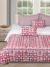 White & Maroon Bedding Set 1 Bedsheet with 2 Pillow Covers and Cushion Covers and Ac Comforter
