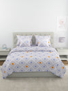 White & Grey Bedding Set 1 Bedsheet with 2 Pillow Covers , 1 Quilt/Blanket