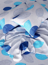 Grey & Blue Leaf Patterned King Size Cotton Bedding Set