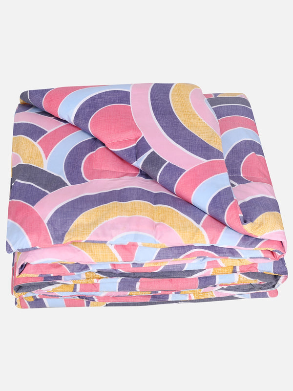 Blue & Pink 6 Pcs Geometric Patterned 210 GSM Bedding Set