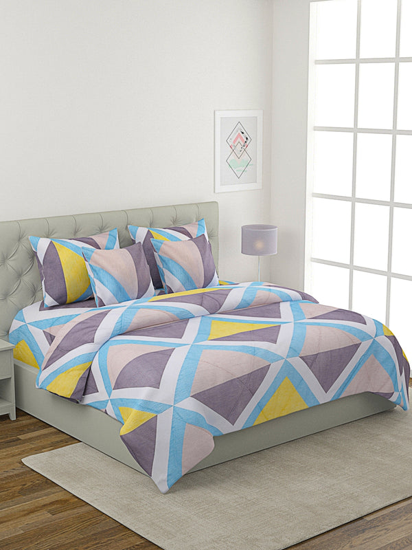 Multicolor 6 Pcs Geometric Patterned 210 GSM Bedding Set