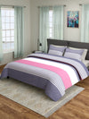 Beige & Grey Double Bed Cover with 2 Pillow Covers
