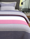 Beige & Grey Double Bed Cover with 2 Pillow Covers