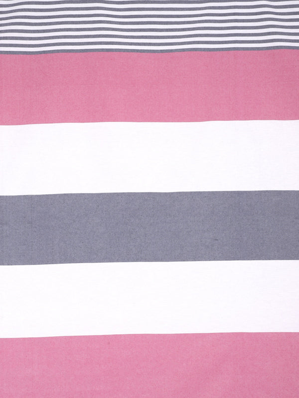 Beige & Grey Double Bed Cover with 2 Pillow Covers