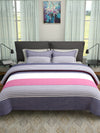 Beige & Grey Double Bed Cover with 2 Pillow Covers
