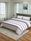 Grey & White Double Bed Cover with 2 Pillow Covers
