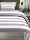 Grey & White Double Bed Cover with 2 Pillow Covers
