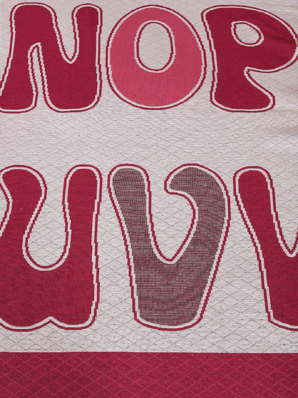 Maroon & Off White Double Bedsheet with 2 Pillow Covers