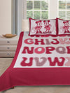 Maroon & Off White Double Bedsheet with 2 Pillow Covers