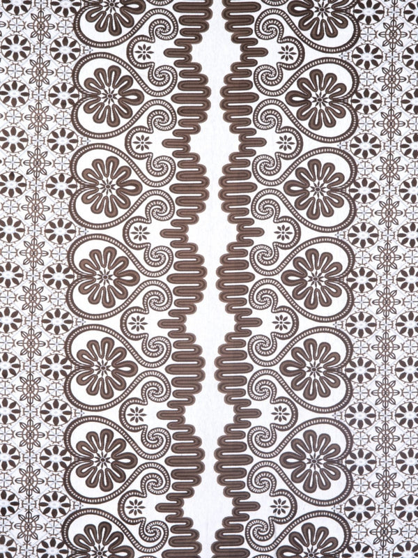 White & Brown Double Bed Cover with 2 Pillow Covers