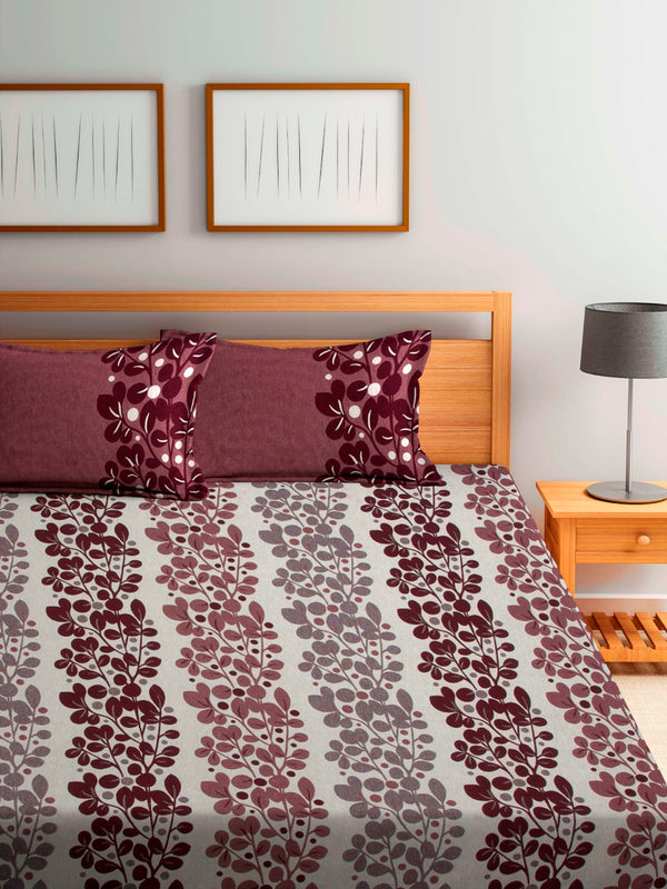 Maroon Double Bed Cover with 2 Pillow Covers