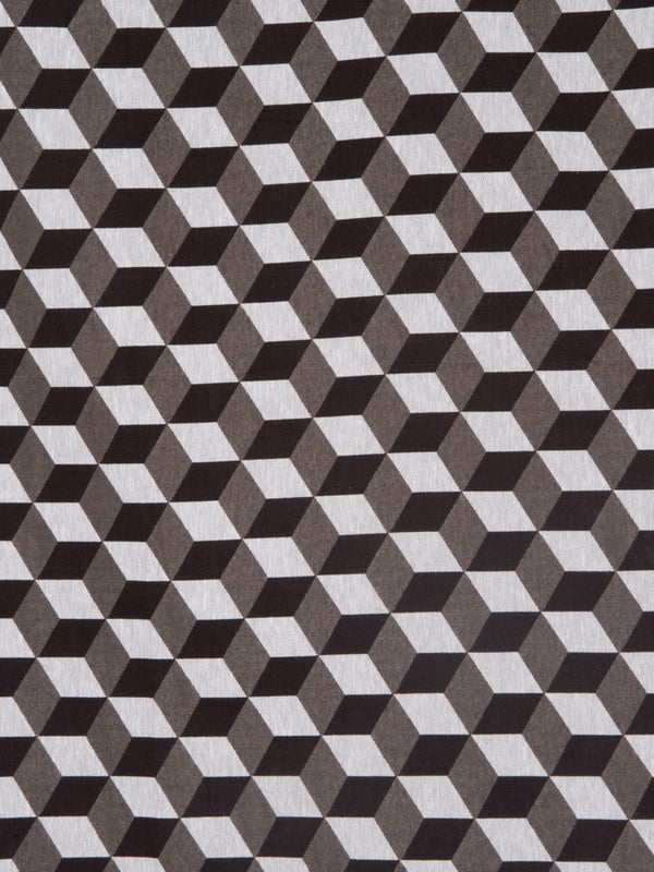 Coffee Brown & Off White Double Bed Cover with 2 Pillow Covers