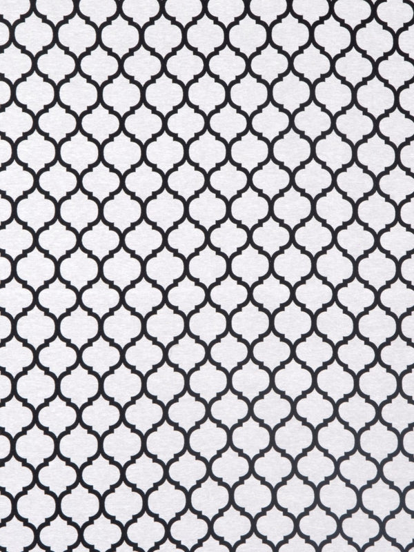 Black & Off White Double Bed Cover with 2 Pillow Covers