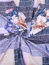 ROMEE Blue Floral 144 TC King Bedsheet with 2 Pillow Covers