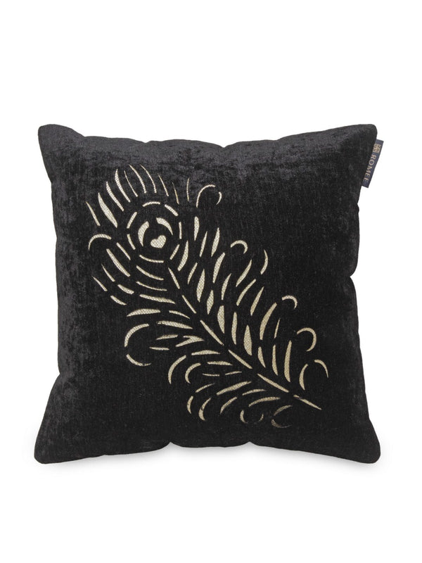 Black Set of 5 Velvet 16 Inch x 16 Inch Cushion Covers