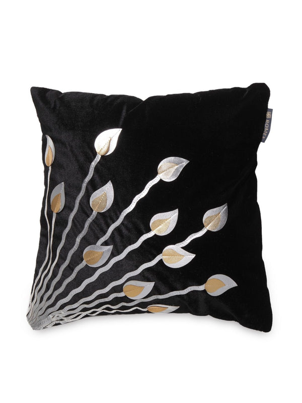 Leaves Design Floral 5 Piece Velvet Cushion Cover Set - 16" x 16", Multicolour