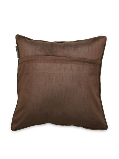 Brown Set of 2 Solid Chenille Square Cushion Covers