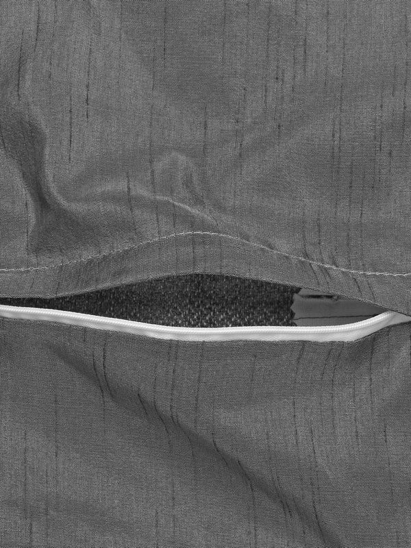 Cotton Chenille Fabric Albert Cushion Cover (Grey, 16 x 16-inches) - Set of 5