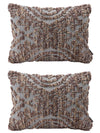 Brown & Grey Set of 2 Wool Tufted 12 Inch x 18 Inch Cushion Covers