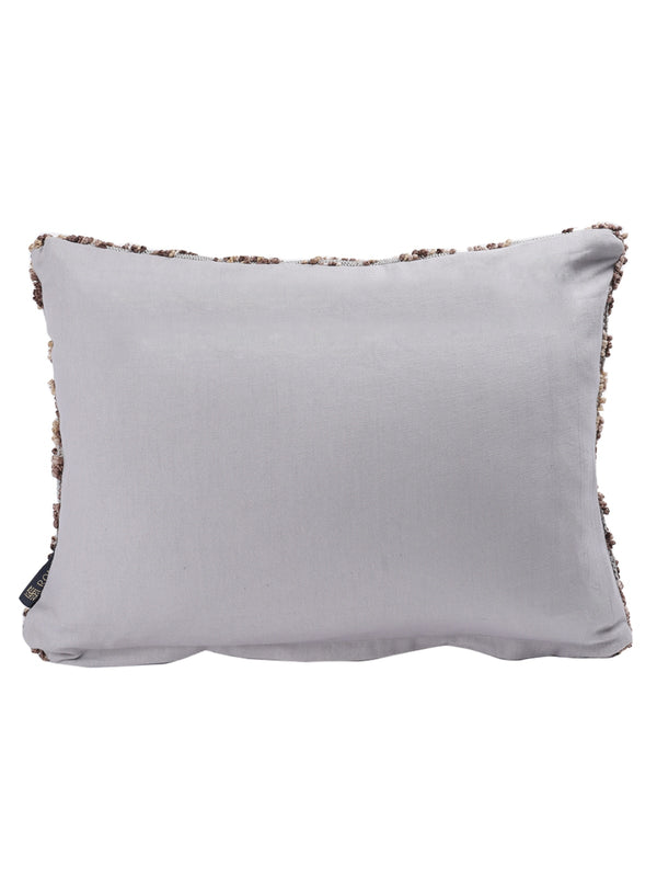 Brown & Grey Set of 2 Wool Tufted 12 Inch x 18 Inch Cushion Covers