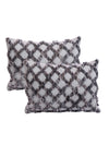 Grey Set of 2 Wool Tufted 12 Inch x 18 Inch Cushion Covers