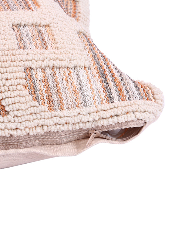 Cream Set of 2 Wool Tufted 12 Inch x 18 Inch Cushion Covers