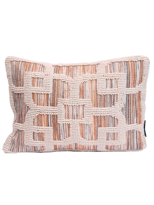 Cream Set of 2 Wool Tufted 12 Inch x 18 Inch Cushion Covers