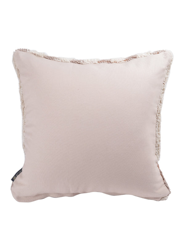 Beige Set of 2 Wool Tufted 18 Inch x 18 Inch Cushion Covers