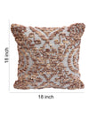 Brown & Grey Set of 2 Wool Tufted 18 Inch x 18 Inch Cushion Covers