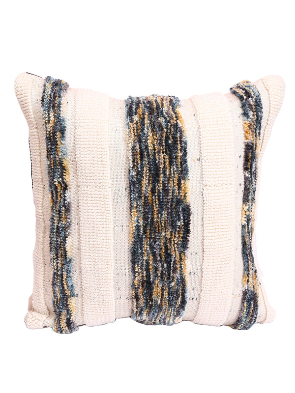 Cream Set of 2 Wool Tufted 18 Inch x 18 Inch Cushion Covers